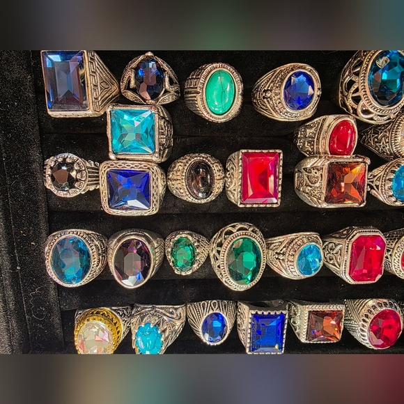 Lot of 30pcs cz stone / turquoise ring - Picture 3 of 4